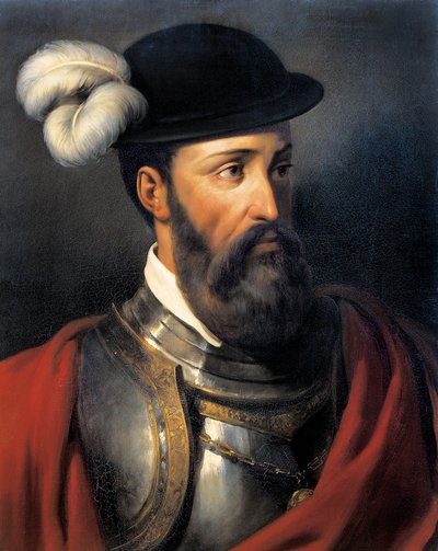 Portret van Francisco Pizarro door Amable Paul Coutan