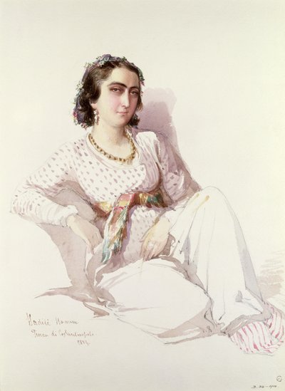 Hadice Hanim - dame uit Istanbul door Amadeo Preziosi