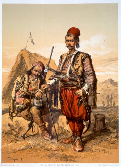 Turkse voetsoldaten in het Ottomaanse leger door Amadeo Preziosi