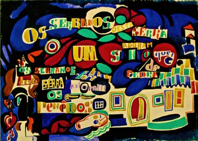 Serrana Gedicht in kleur door Amadeu de Souza Cardoso