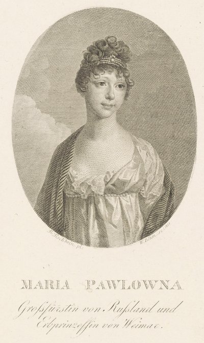 Grootvorstin Maria Pavlovna van Rusland 1786-1859, grootvorstin van Saksen-Weimar-Eisenach, 1808 door Amadeus Wenzel Boehm