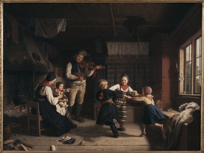 Zondagavond in een boerderij in Dalarna door Amalia Lindegren