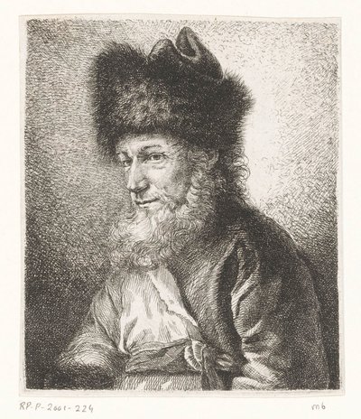 Portret van Michel Hirsch, rabbijn te Potsdam door Amalie Baader