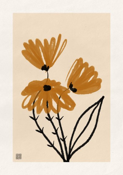 Warme abstracte bloemen door Amaze Atelier