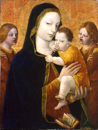 De Maagd en Kind met twee Engelen, ca. 1485 door Ambrogio Bergognone