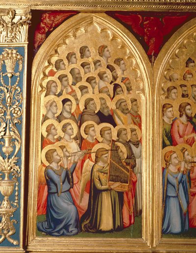 Engelen van de Kroning van de Maagd Polyptych (midden linker paneel) door Ambrogio Bondone Giotto