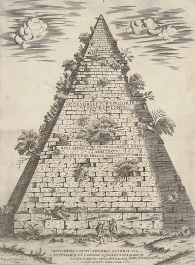 Sepulchrum C. Cestii Epulonis Ostensi Via Et Pyramide Et Marmore Quadrato Nobilissimum Atque Omnium Vetustissimum door Ambrogio Brambilla