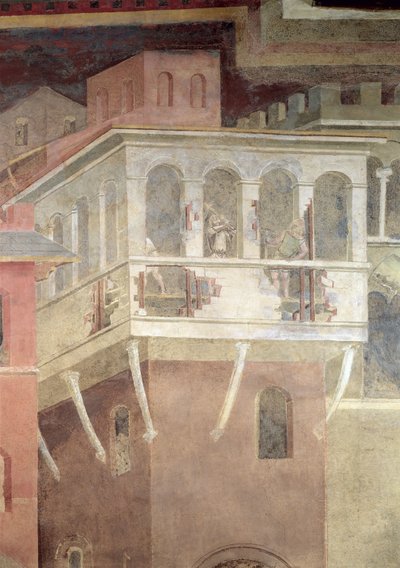 Allegorie van Slecht Bestuur, detail (sloop van een huis) door Ambrogio Lorenzetti