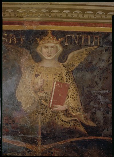 Allegorie van Goed Bestuur, detail van Wijsheid, 1338-40 door Ambrogio Lorenzetti
