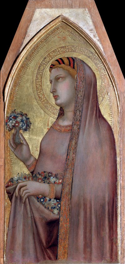 Dorothea van Caesarea of Dorothea (van Maagd en Kind Polyptych) door Ambrogio Lorenzetti