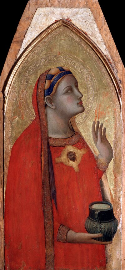 Maria Magdalena (linker paneel van het polyptiek Maagd en Kind) door Ambrogio Lorenzetti