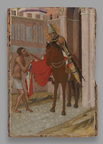 Sint Martinus van Tours deelt zijn mantel met een bedelaar door Ambrogio Lorenzetti