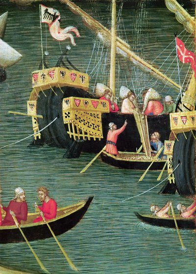 St. Nicolaas Redt Mira van Hongersnood, (detail), c.1327-32 door Ambrogio Lorenzetti