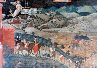 De effecten van goed bestuur op het platteland (detail) door Ambrogio Lorenzetti