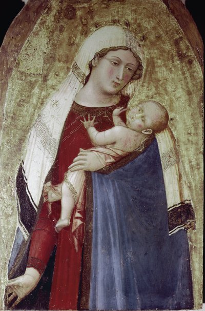 De Maagd en het Kind Jezus, centraal deel van een polyptiek door Ambrogio Lorenzetti