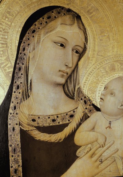 Maagd en Kind (detail) door Ambrogio Lorenzetti
