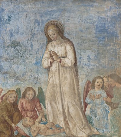 Maagd en engelen in aanbidding door Ambrogio da Fossano