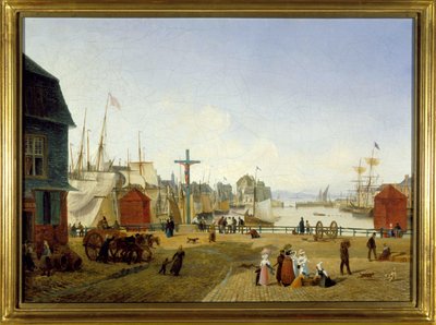 De Haven van Honfleur, door Louis Garneray, circa 1820 door Ambroise Louis Garneray