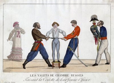Toilet van een jonge Russische officier. door Ambroise Louis Garneray