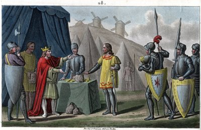 Karel, de Karolingische dynastie, regeerde van 884 tot 887. Niet durven de Noormannen aan te vallen die Parijs belegerden, kocht hij vrede van hen. Karel de Dikke is niet opgenomen in de numerieke volgorde van koningen, hij wordt beschouwd als regent of us door Ambroise Tardieu