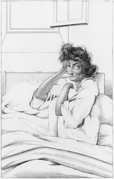 Depressieve vrouw, illustratie uit 