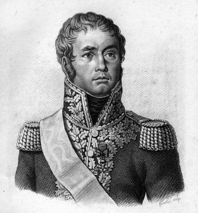 Generaal Lecourbe. Claude Joseph, Graaf Lecourbe Franse generaal (1758 tot 1815). in “Portretten van de Franse generaals na de overwinningen en veroveringen van de Fransen”. Gegraveerd door Ambroise Tardieu in 1818. Stella Collectie door Ambroise Tardieu