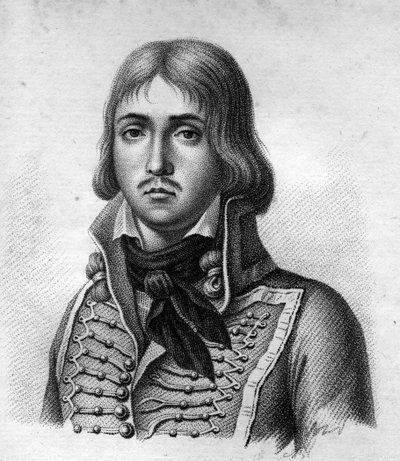 Generaal Marceau. François Séverin Marceau Desgraviers Franse generaal (1769 tot 1796). in 
