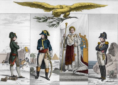 Napoleon Bonaparte (1769-1821) in vier stadia van zijn leven door Ambroise Tardieu
