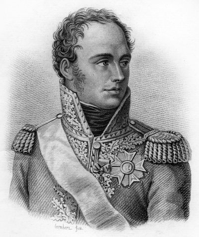 Portret van Eugene Rose de Beauharnais, bekend als Prins Eugene (1781-1824), onderkoning van Italië - in “Portretten van de Franse generaals na de overwinningen en veroveringen van de Fransen”. Gegraveerd door Ambroise Tardieu in 1818. Stella Collectie. door Ambroise Tardieu