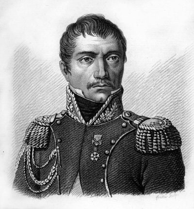 Portret van Generaal Philippe Auguste Eugène Merlin de Douai 1754-1838. Gegraveerd door Ambroise Tardieu in 1818. Stella Collectie door Ambroise Tardieu