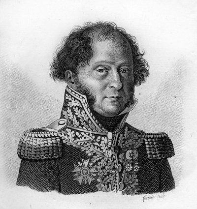 Portret van Generaal Gabriel BARBOU DECOURRIERES (1770 - 1839) - in “Portraits des généraux français en suite les victoires et conquêtes des Français”. Gegraveerd door Ambroise Tardieu in 1818. Stella Collectie. door Ambroise Tardieu