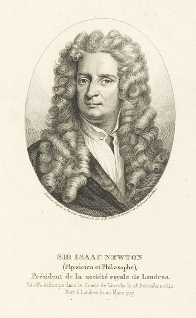 Portret van Sir Isaac Newton 1642-1727, c. 1830-1840 door Ambroise Tardieu
