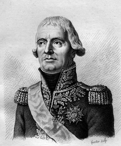 Portret van Jean Mathieu Philibert, Graaf Serurier (1742-1819), in Portraits des generaux francais en suite les victoires et conquetes des Francais. Gegraveerd door Ambroise Tardieu in 1818. Stella Collectie door Ambroise Tardieu