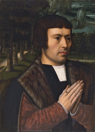 Portret van een biddende man door Ambrosius Benson