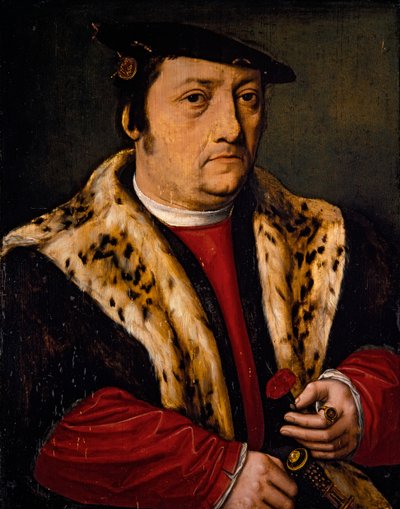 Portret van een Man met een Anjer door Ambrosius Benson