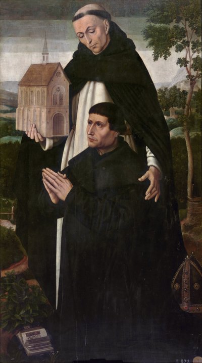 Sint Thomas van Aquino en een schenker door Ambrosius Benson