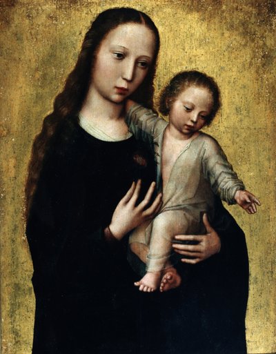 De Maagd Maria met het Kind Jezus in een hemd door Ambrosius Benson