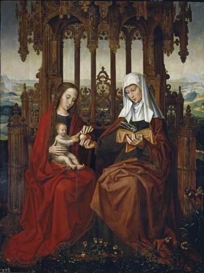 De Maagd en het Kind met Sint Anna door Ambrosius Benson