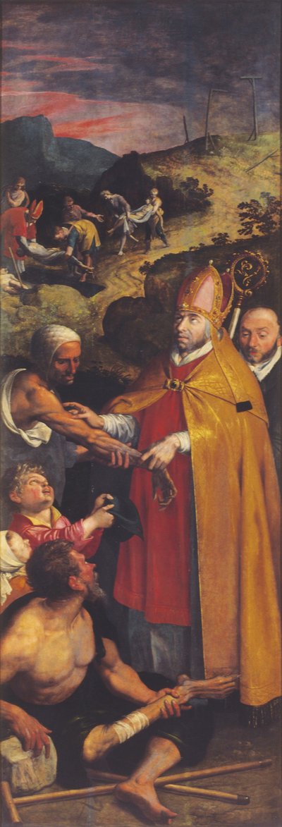 Sint Eligius helpt de kreupelen en begraaft de doden door Ambrosius the Elder Francken or Franck