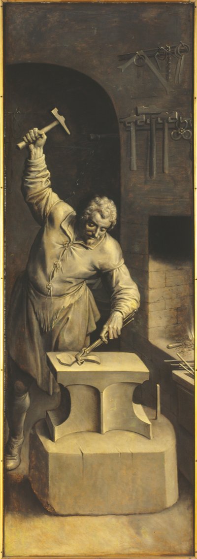 Sint Eligius in zijn werkplaats door Ambrosius the Elder Francken or Franck