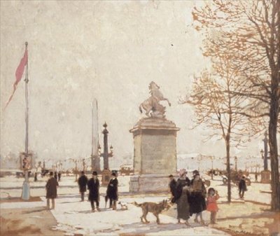 Herfst op de Champs Elysees door Amédée Julien Marcel Clément