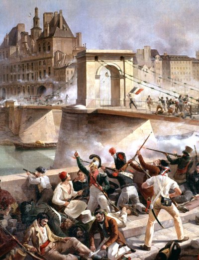 Arcolebrug, Verovering van het stadhuis van Parijs op 28 juli door Amédée Bourgeois