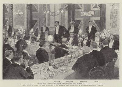 Banket voor de Australische Cricketers in het Inns of Court Hotel, 7 september door Amedee Forestier