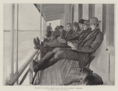 Van Euston naar Klondike, op weg naar huis, enkele passagiers van de Hamilton door Amedee Forestier