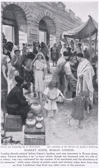 Romeinse Marktscène, Londen, illustratie uit 