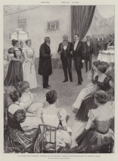 De Bloemfontein Conferentie, Ontvangst bij het presidentschap, Ontmoeting van Sir Alfred Milner en President Kruger door Amedee Forestier