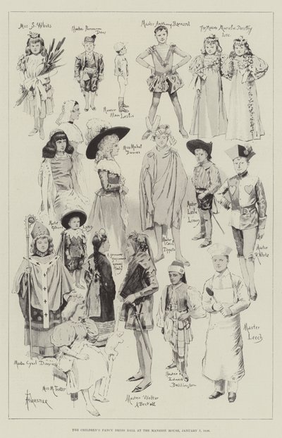 Het Kinderkostuumbal in het Mansion House, 7 januari 1896 door Amedee Forestier