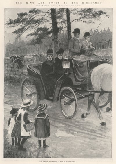 De koning en koningin in de Hooglanden door Amedee Forestier