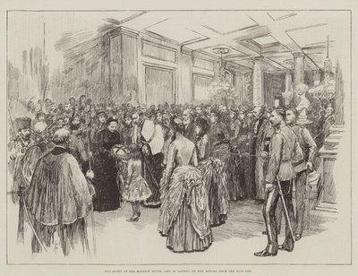 De koningin bij het Mansion House, City of London, bij haar terugkeer uit het oosten door Amedee Forestier