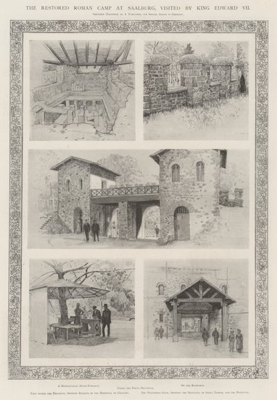 Het Herstelde Romeinse Kamp in Saalburg, bezocht door Koning Edward VII door Amedee Forestier